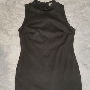Monocracy black high neck slip dress